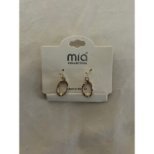 MIA Collection Gold Oval Textured Drop Earrings, NWT